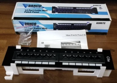 Vanco 12 Port Cat5e Mini Patchpanel (b) - Bild 1 von 4