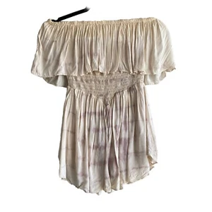 Blue Life Skort Dress Romper Womens Size Small Pink Tie Dye Strapless Boho - Picture 1 of 8