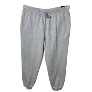 Adidas Men Large Medium Grey Heather Regular Fit Straight Loose Fleece Joggers - Picture 1 of 11