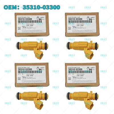 4X Inyector de combustible para Hyundai Accent Verna Pony 2017-22 Kia Rio 1,4 L 35310-03300 Foto 1 de 4
