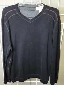 Tommy Bahama V-Neck Pullover Sweater Herren Erwachsene XL schwarz 100% Baumwolle - Bild 1 von 12