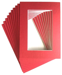 7 x 5 Zoll rote Bildhalterungen passend für 5 x 3 Zoll Foto Bild Kunstwerk - 10er Pack - Bild 1 von 1