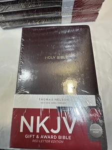Eine (1) NKJV Geschenk- und Auszeichnungsbibel - Burgund Leatherflex - Thomas Nelson Inc. - Bild 1 von 7