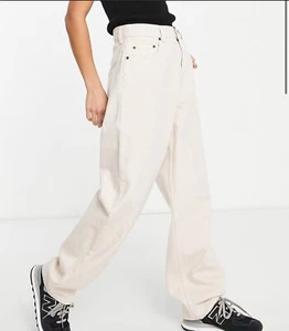 Women’s ASOS DESIGN Petite Super Slouchy Mom Jean Natural Dye Stone - W32 L28 - Picture 1 of 6