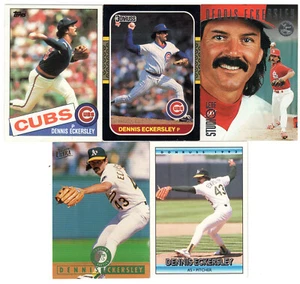 ¡Lote de (5) TARJETAS DENNIS ECKERSLEY! 1985 Topps, 1987 Donruss...A's/Cardinals/HOF - Imagen 1 de 1