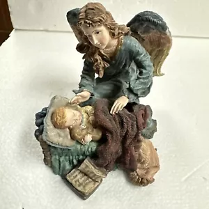 Figura de resina Ángel vigilando al bebé. En muy buen estado - Imagen 1 de 8