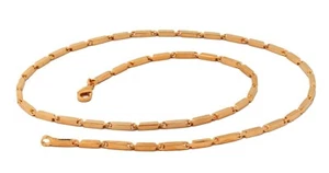 Klassische Thai Stab Glieder 23K Gold 2,5 mm Baht Kette 18" 20" 22" 23" 25" Halskette - Bild 1 von 6