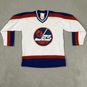 Winnepeg Jets Sandow Sporting Knit Small Vintage 70s 80s NHL Hockey Jersey - Picture 1 of 10