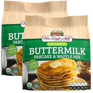 War Eagle Mill Organic Buttermilk Pancake & Waffle Mix, 24 Ounce Bag (2-Pack) - Picture 1 of 8