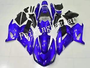 Fit for 2006-2011 ZX14 Blue Drilled ABS Injection Mold Bodywork Fairing Kit - Foto 1 di 9