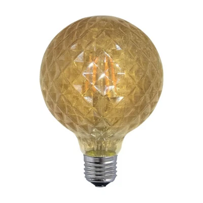 Lampadina filamento a sfera ambra e27 4 watt stile vintage retro luce decorativa - Immagine 1 di 2