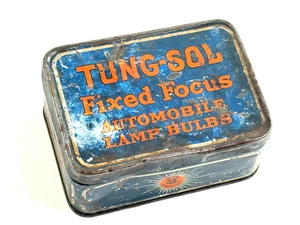 vtg Tung-Sol Car Automobile Lamp Bulbs Advertising tin Box - Picture 1 of 8
