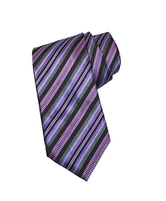 J. Corbata de diseñador Z. Richards HECHA EN EE. UU. a rayas multicolores 100 % seda Foto 1 de 4