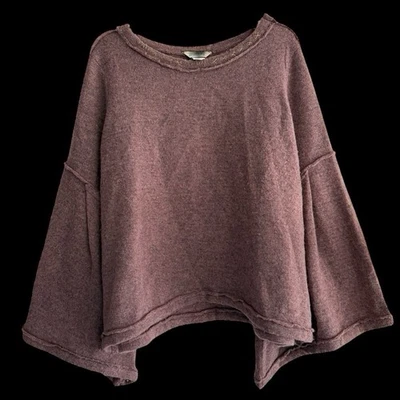 Sundance Purple Wool Blend Bell Sleeve Sweater Size Large Womens Boho Lagenlook - Image 1 of 4