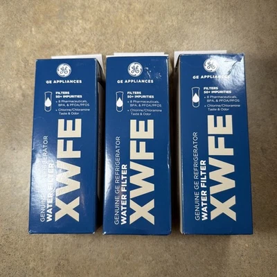 3 Pack GE XWFE Refrigerator Water Filter Replacement NO CHIP - Image 1 of 4