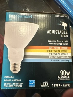 EcoSmart PAR38 Adjustable Beam Flood LED Light Bulb 90W Equivalent 1006 305 824 - Image 1 of 4