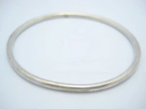 Sterling Silver 3.2mm Smooth Bangle Cuff Bracelet - Picture 1 of 3