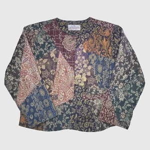 Sacred Threads Jacket Womens Medium Large Multicolor Patchwork Boho Floral - Picture 1 of 6