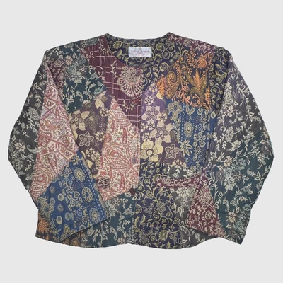 Sacred Threads Jacket Womens Medium Large Multicolor Patchwork Boho Floral - Image 1 of 4