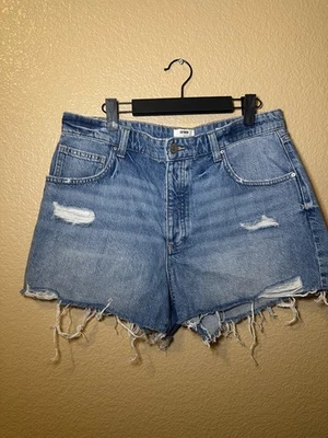 Pantalones Cortos Algodón:On Original Corte Mujer 32 Azul Tiro Medio Envejecido  Foto 1 de 3