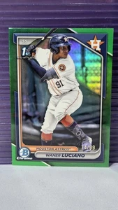 Waner Luciano 2024 Bowman Chrome 1st Bowman GREEN #BCP-208 (Astros) SP 14/99 - Picture 1 of 2