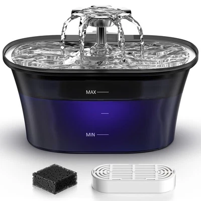 Fuente de Agua para Gatos - Fuente para Gatos 2.5L/84Oz Fuente Automática para Mascotas con Mancha Foto 1 de 4