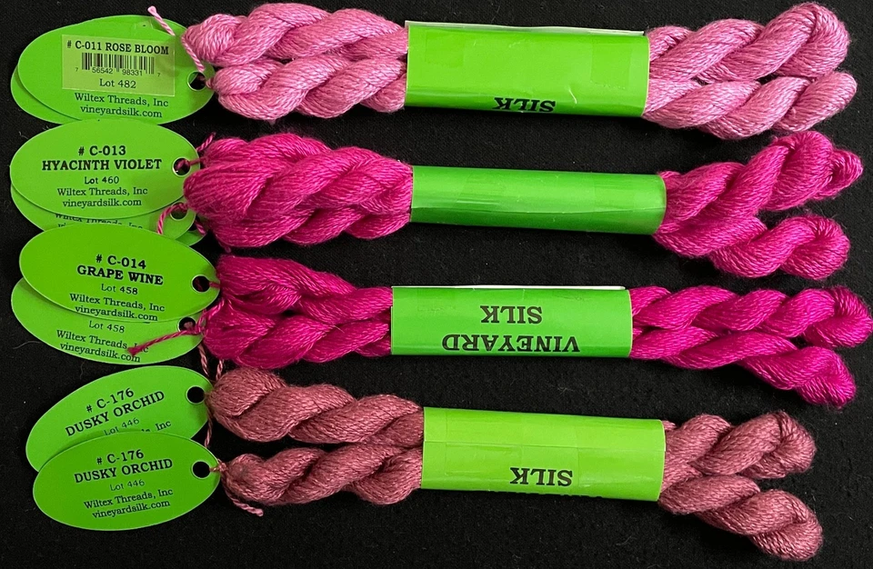 9x Punta de Aguja/Hilo Bordado Wiltex Viñedo Seda 1 capa Seda-Rosas Calientes-VS89 Foto 1 de 1