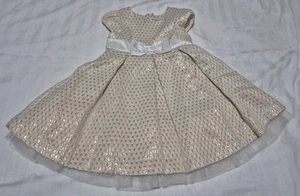 Gymboree Toddler 18-24 Mo. Girls Gold & White Fancy Holiday Party Dress - Picture 1 of 8