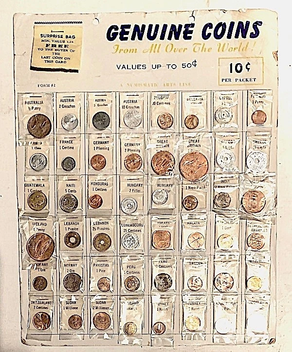 LOT 48 Unc. Coins 1960's World MIXED LOT 48 Unc. On Board for Shop! Postpaid-USA - Image 1 of 1
