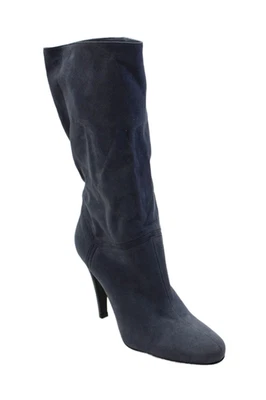 Stella McCartney женщин замши Midi высоких каблуках ботинки туфли темно-синий размер 8 - Изображение 1 из 4