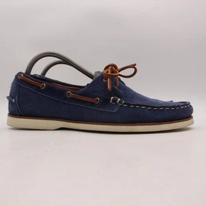 Allen Edmonds Force 10 Men's Size 9.5 B Boat Shoes Blue Suede Comfort Slip On - Picture 1 of 10