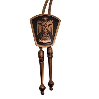 Corbata de cobre Thunderbird bolo cuero tostado cordón Foto 1 de 4