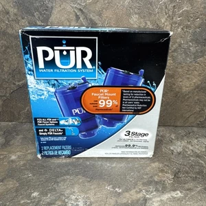 Pur Faucet Mineral Clear 3 Stage Replacement Filter Delta Water Carbon 2 Ct New - Picture 1 of 7