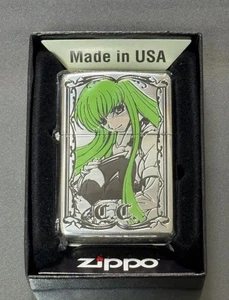 Zippo Oil Lighter Code Geass C.C. Silver Brass Color Limited Japan Anime - Picture 1 of 5
