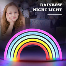 Rainbow Neon LED Night Light Sleeping Light Bedroom Lamp USB/Battery Powered