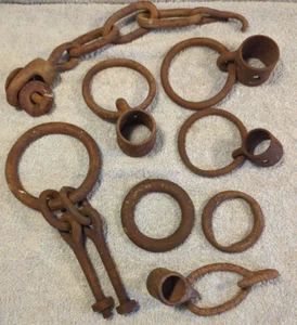 Draft Horse Iron Hitch And Harness Equipment Antique Barn Find Lot of 8 Pieces - Picture 1 of 9