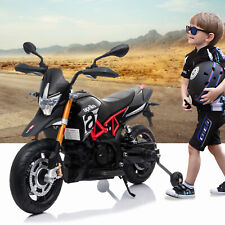 TOBBI Electric Kids Ride on Motorcycle 12V Aprilia Licensed W/Training Wheels