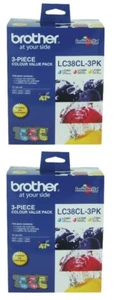 2x Brother Genuine LC-38CL3PK C/M/Y 3 Inks Color Pack For DCP145C (6 INKS TOTAL) - Picture 1 of 2