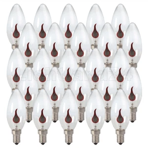 E14 - 50 x Flammen Licht Glühlampe Flicker Flacker Kerze 3 Watt - NEON - Bild 1 von 3