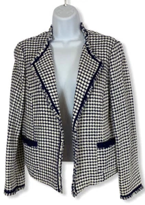 Tahari Business Blazer Jacket Size 10 Petite-100% Cotton-Color Navy/White- NWT - Picture 1 of 9