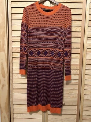 Twiggy London Gently Worn Purple/Orange Sweater Dress Size Medium. READ DETAILS - Image 1 of 4