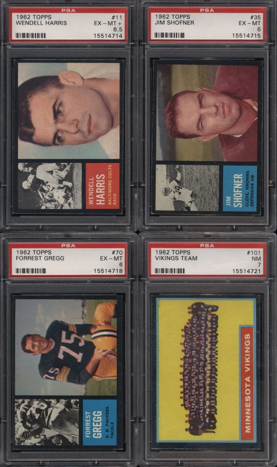 1962 Topps Football cards Each has been graded 6 to 7 by PSA Select your choice - Image 1 of 1