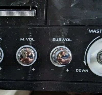 Pyle PD1000BA Turn Dial Knobs Replacement Parts (2)  M. Volume Sub. Vol - + - Image 1 of 4