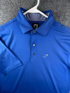 Footjoy Men’s Short Sleeve Polo Shirt Blue Large Pullover Golfing Dolphin Logo - Foto 1 di 9