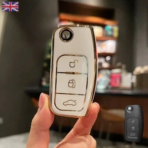 Fernbedienung Schlüsselanhänger Cover Case für Ford Fiesta Focus Mondeo Kuga Puma B S C-Max WEISS - Bild 1 von 12