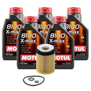 5L Motul 8100 X-MAX 0W40 Wix Filter Motor Oil Change Kit API SN - Picture 1 of 1