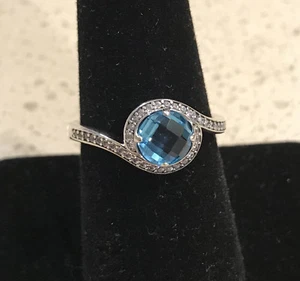 Pandora Ring Strahlender Verzierung Himmelblau #190968NBS + SCHARNIERBOX + POLIERTUCH - Bild 1 von 11