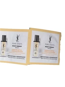 2 x YSL Yves Saint Laurent Pure Shots Night Reboot Resurfacing Serum Sample 1ml - Picture 1 of 1