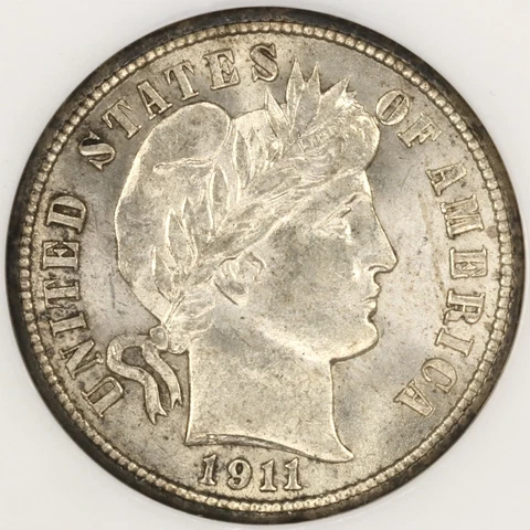 1911 10C Barber Dime - NGC MS 64 Cover