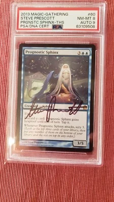 2013 MTG Signed Steve Prescott Theros Prognostic Sphinx #60/249 PSA 8 Auto9 - Image 1 of 2